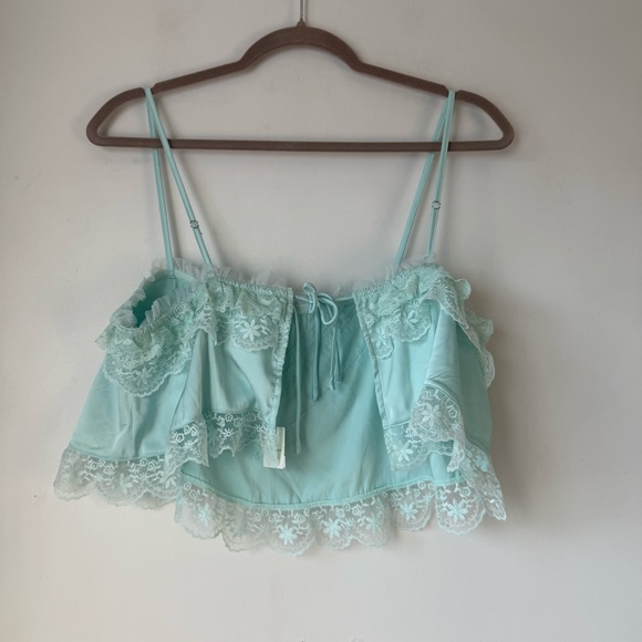 By Anthropologie Min Green Crop Lace Cami M NWT - Picture 6 of 8